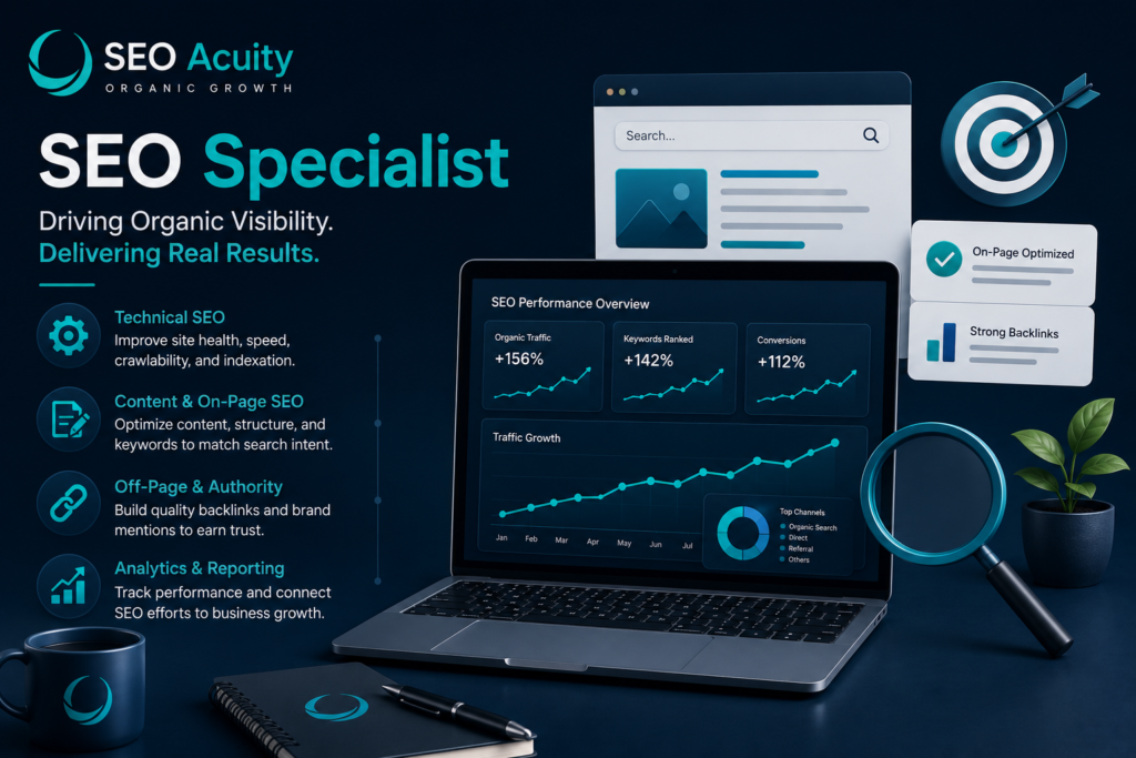 What Is An SEO Specialist? Role, Responsibilities, Skills, and When to Hire One 1 What Is An SEO Specialist? Role, Responsibilities, Skills, and When to Hire One
