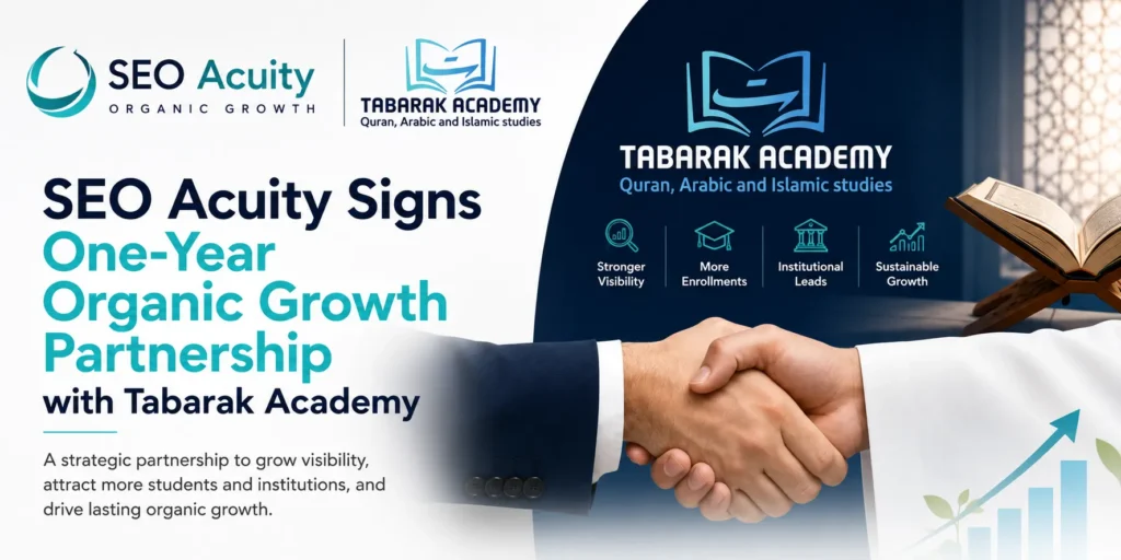 SEO Acuity Signs One-Year Organic Growth Partnership with Tabarak Academy