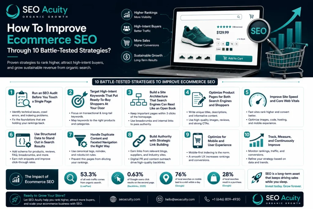 How To Improve Ecommerce SEO Through 10 Battle-Tested Strategies? 