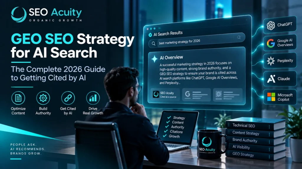 GEO SEO Strategy for AI Search - The Complete 2026 Guide to Getting Cited by AI 1 GEO SEO Strategy for AI Search – The Complete 2026 Guide to Getting Cited by AI